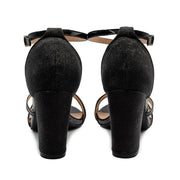 Womens Sparkle Diamante Low Mid Heel Sandals Wedding Bridal Prom Ladies Party