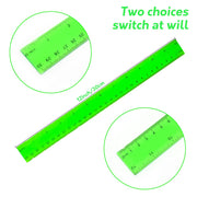 Color Transparent Ruler Plastic Rulers - Ruler 12 inch, Kids Ruler for School, Ruler with Centimeters, Millimeter and Inches, Assorted Colors
