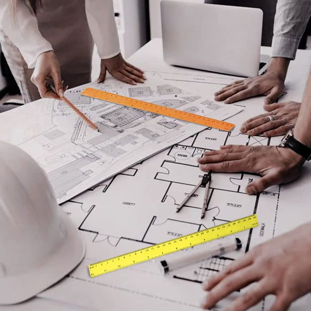 Color Transparent Ruler Plastic Rulers - Ruler 12 inch, Kids Ruler for School, Ruler with Centimeters, Millimeter and Inches, Assorted Colors