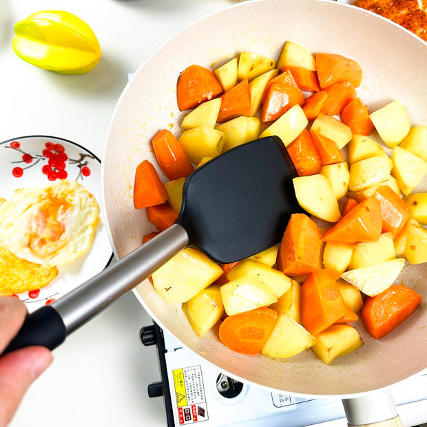 3Pcs Silicone Spatula Set Heat Resistant Spatulas for Nonstick Cookware Fish Turner Plastic Spatulas Rubber Wok Spatula, Long Large Spatula Silicone Cooking Use Kitchen Utensils Set