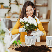 Ceramic Plant Pots Set of 3, 6.75/5.6/4.2 inch Planters with Drainage Holes and Saucer, Flower Pot Outdoor Indoor, Modern Decorative Planters for House Plants Garden Planters Succulent Pots