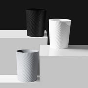 Plastic Small Trash Can Wastebasket, Garbage Container Basket for Bathrooms, Laundry Room, Kitchens, Offices, Kids Rooms, Dorms, (White, 1.8 Gallon)