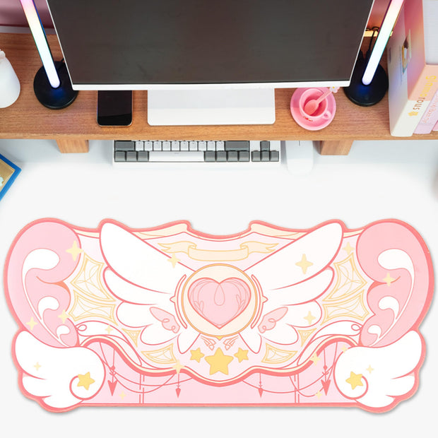 Large Gaming Mouse Pad Kawaii Pink Non-Slip Rubber Back Mouse Pad Big Waterproof Desk Mat for Keyboard and Mouse Perfect for Gaming,or Home Office Work