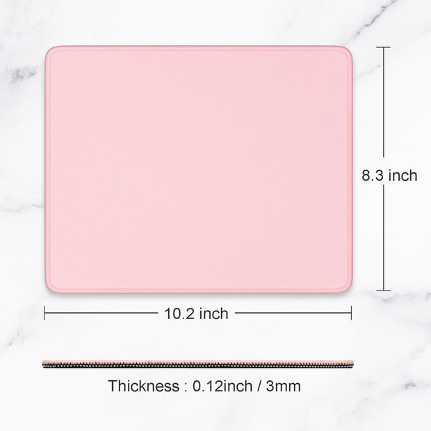 Mouse Pad, Premium-Textured Square Mousepad 26 x 21 cm, Stitched Edge Anti-Slip Waterproof Rubber Mouse Mat, Pretty Cute Mouse Pad for Office Gaming Laptop Women Kids Pink