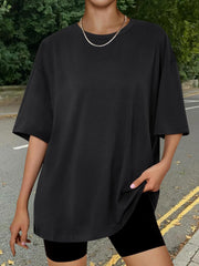Womens Oversized T Shirts UK Short Sleeve Tops Summer Crew Neck Loose Fit Tshirts