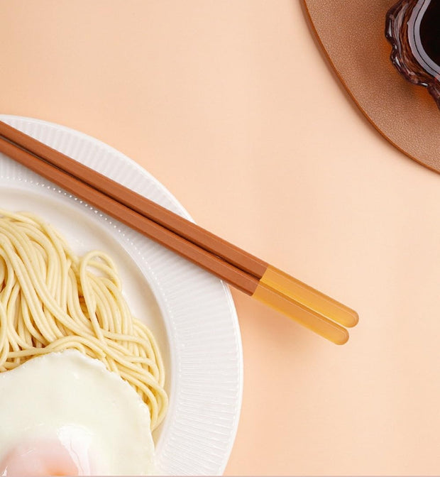 Random Mood Modern Design Chopsticks - Reusable, Dishwasher Safe, Non-Slip Fiberglass, Ice Fog Multi Color, 5 Pairs, 9.5in/24cm, Great for Chinese, Japanese, Korean Cuisine