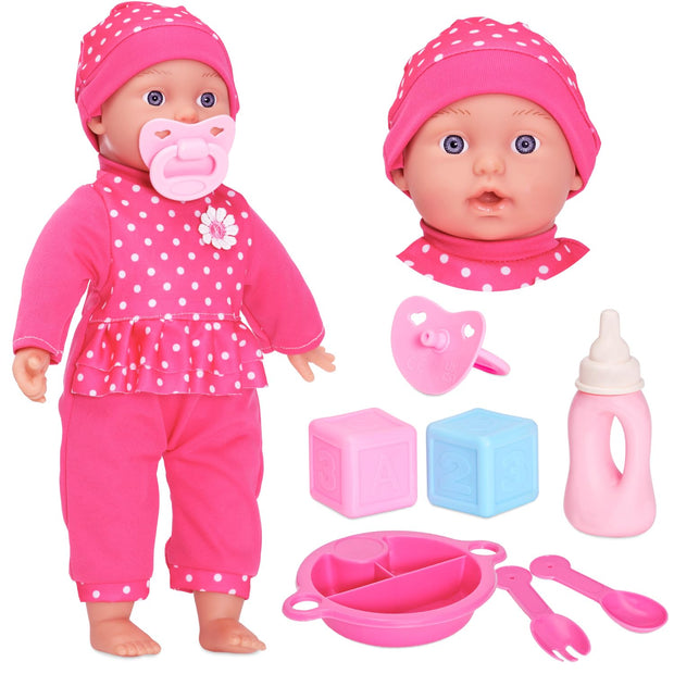 Soft Baby Doll Set - With Talking Function & Accessories - Baby Dolls For Girls - Doll Suitable From 2 Years +