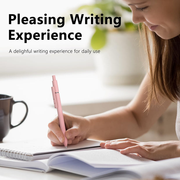 Smooth Writing Black Ink Ball Point Pens | High-end Long Lasting Retractable Pen for School, Home, Office (6 Pens with 3 Refills)