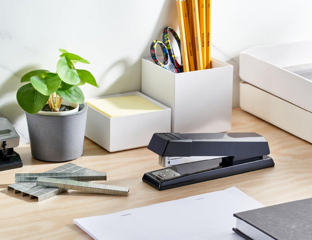 Office Stapler, No-Jam Premium for Desktop, Includes 1,250 Staples, Full-Strip, 25 Sheet Capacity, Black