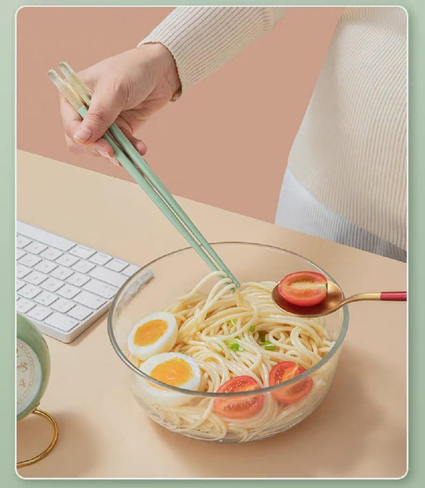 Random Mood Modern Design Chopsticks - Reusable, Dishwasher Safe, Non-Slip Fiberglass, Ice Fog Multi Color, 5 Pairs, 9.5in/24cm, Great for Chinese, Japanese, Korean Cuisine