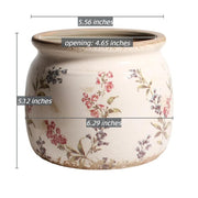 Flower Pots, Vintage Planters for Indoor Plants, 6.29'' Plant Pots with Drainage, Ceramic Pots for Plants, Vase & Planters, Indoor Planter for Home, Christmas Decorations, Purple Red